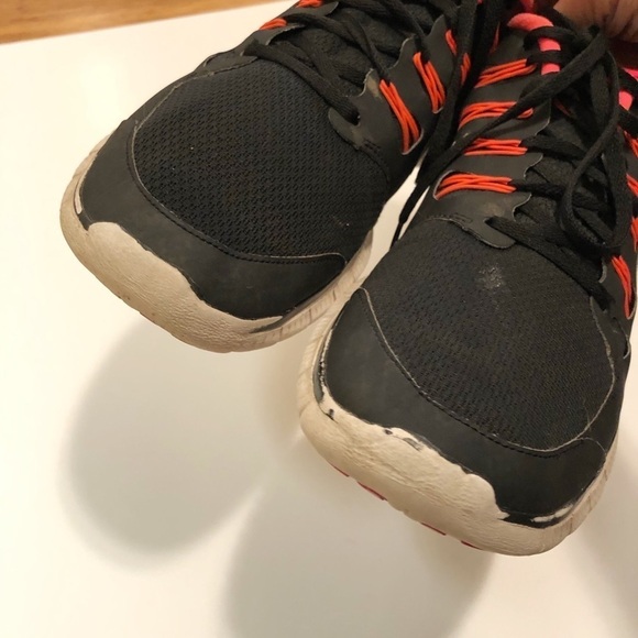 Nike Free 5.0 running shoes sneakers. Black & neon orange. Men's size 13 - Picture 10 of 12